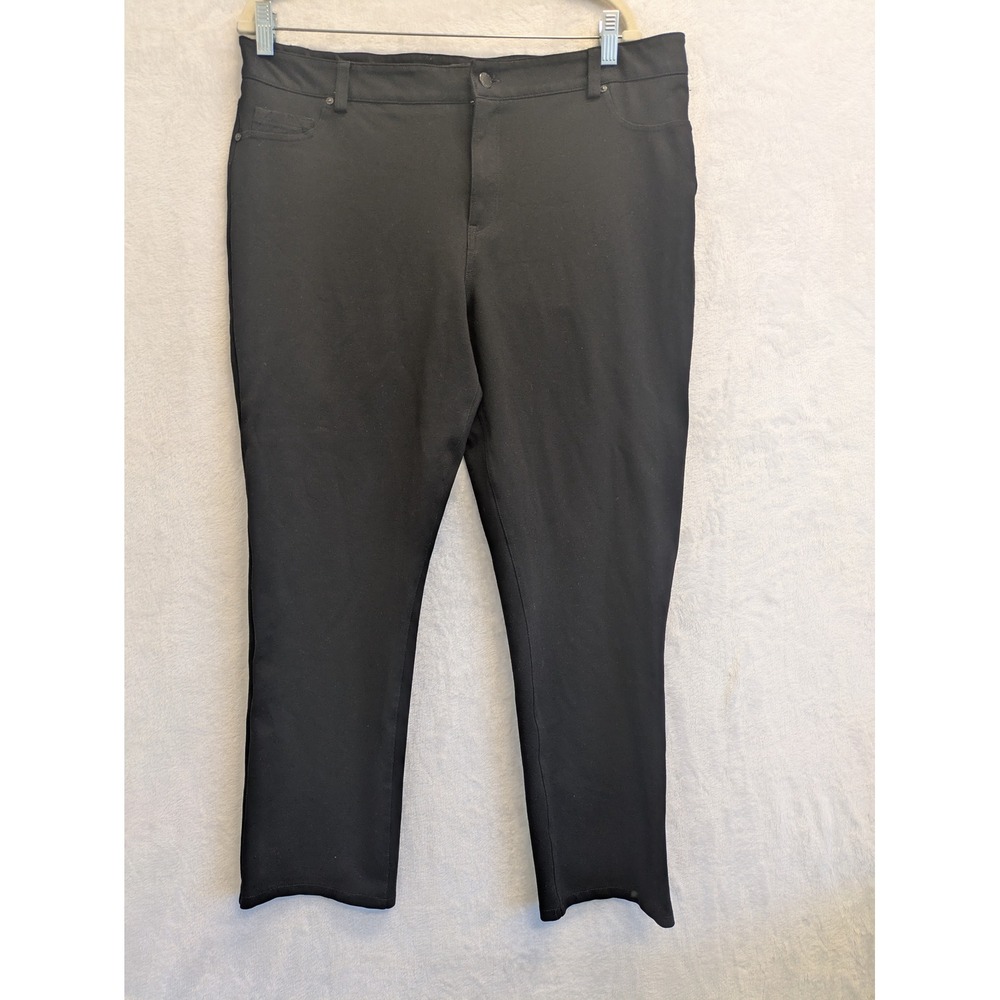 DKNY Jeans Womens‎ Black Stretch Pants Elastic Waist Plus Size XL EG